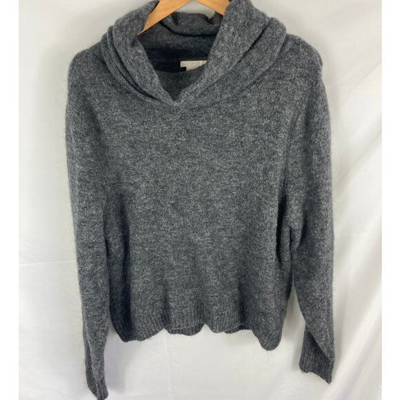 H&M Cowl Neck Wool Blend Knit Sweater Grey Size Small - Picture 1 of 6